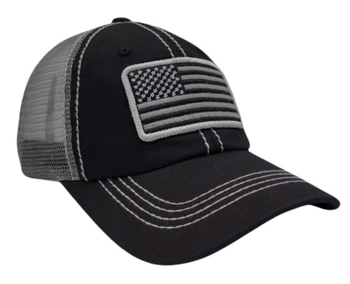 USA Flag Patch Soft Herringbone Cotton Cap Trucker Hat - 9 Colors! - Picture 3 of 45