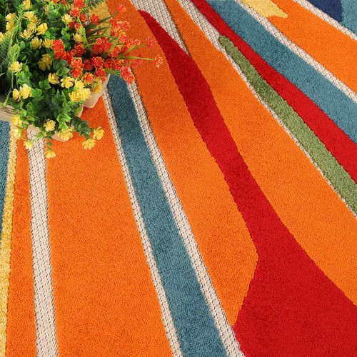 Alfombras o alfombra de corredor Leander moderna geométrica abstracta para interiores y exteriores - Imagen 13 de 68