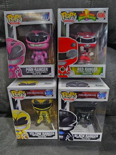 Power Rangers Funko Pop Lot (Red, Pink, Yellow, Black Rangers) 