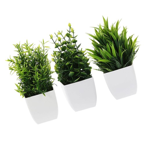 3 Pcs Mini Artificial Plant Pots Office Plastic Plants Realistic Fake - Picture 12 of 12