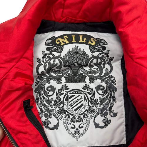 Vintage Nils Ski Snow Jacket Women’s Size 8 Red Black with Belt - Picture 3 of 8