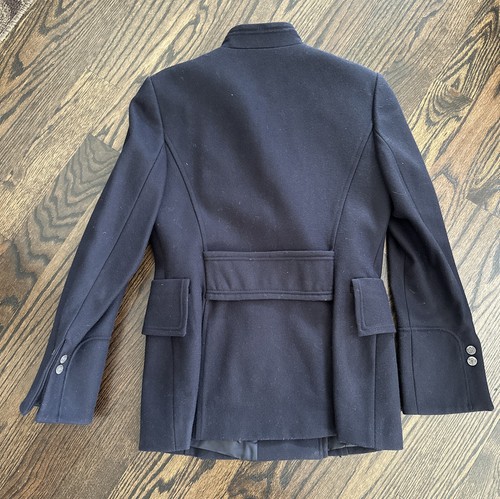 CHAQUETA DE MUJER ZARA MUJER AZUL LANA ESTILO MILITAR DOBLE PECHO ABRIGO DE GUISANTE - L - Imagen 4 de 11