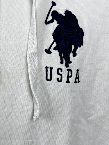 U.S. Polo ASSN. #3 Men's Hooded Long Sleeve Full Zip White Fleece Jacket Size L - Picture 6 of 20