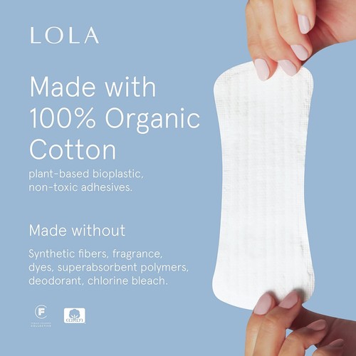 LOLA Ultra Thin Liners 112 Ct – Organic Cotton Hypoallergenic Pads, FSA/HSA - Picture 3 of 8