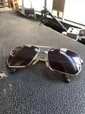 Vintage Cottet 36 741 Silver Gray Metal Square Aviator Sunglasses FRAMES ONLY