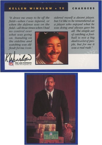 Kellen Winslow 1992 Pro Line Portraits ON-CARD AUTO #158 - beautiful! - Picture 1 of 3