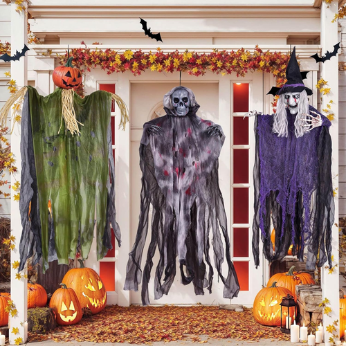 Presence 3Pack Halloween Decorations - Outdoor Hanging Decoration with 35.4' Han - Bild 2 von 7