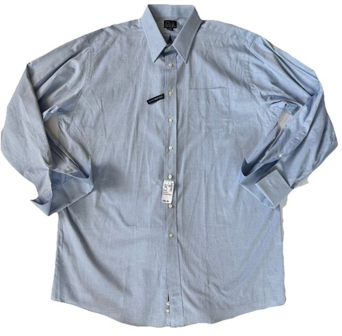 Neue Jos. A. Bank blau 80er Jahre 2-lagig Pinpoint französische Manschette Kleid Hemd 18-36T - Bild 4 von 9