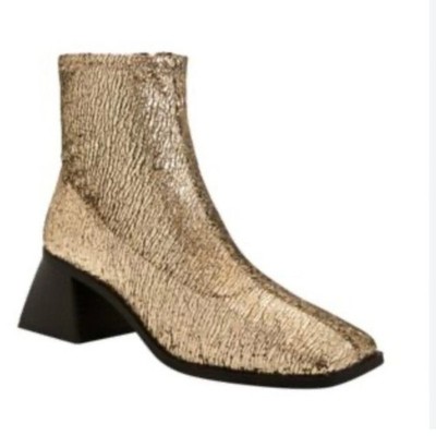 NEW $129 Katy Perry Collections The Lolette Stretch Gold Ankle Boot 6.5M