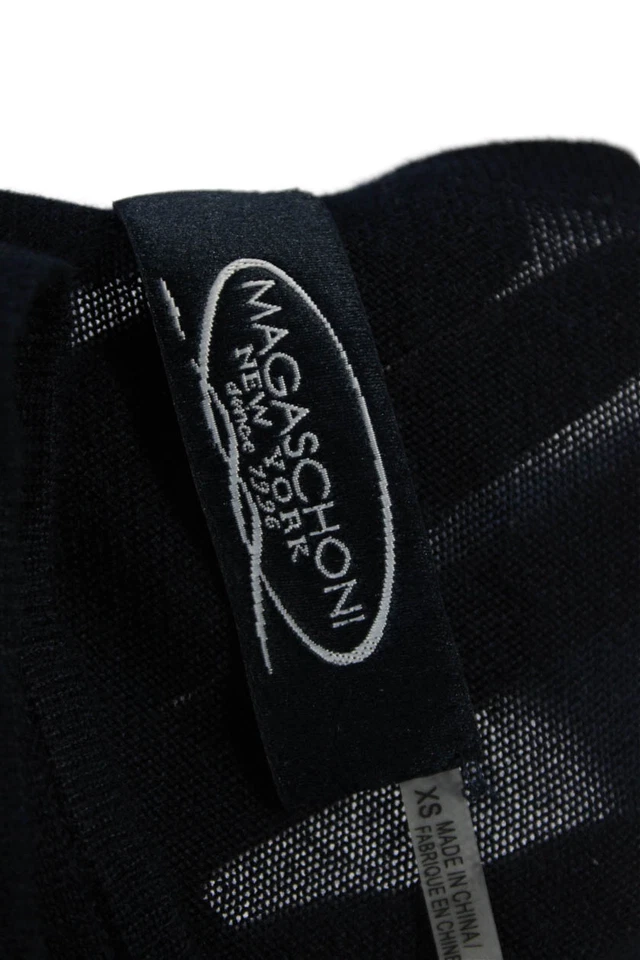 Magaschoni Womens Scoop Neck Silk Knit Tank Top Navy Blue Size Extra Small - Image 4 of 4