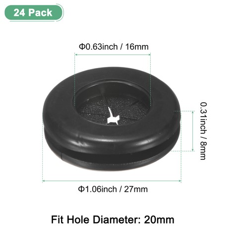 24-Pack Rubber Grommets for Wiring 20mm Petal-Shaped Desk Hole Grommet - Picture 3 of 7