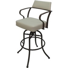 Carolina Swivel Tilt Counter 26" Metal Bar Stool - Ocean Beige Vinyl-Brown Frame