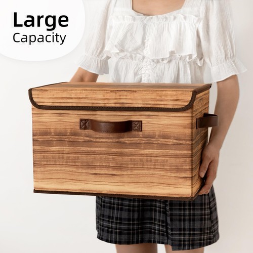 Storage Boxes with Lid, Fabric Storage Bins with Lids, Decorative Closet Stor... - Picture 7 of 9