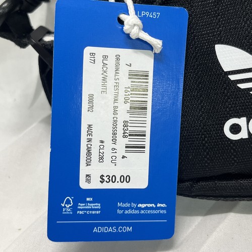 Bandolera Adidas Originales Unisex Festival - Negra/Blanca - Imagen 3 de 6