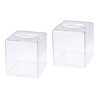  2pcs Fashion Acrylic Square Tissue Case Transparent Tissue Holder Paper Storage