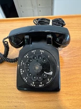Vintage Bell System Western Electric 500 DM Black Rotary Dial Desk Telephone