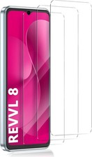 3 Pack for T-Mobile Revvl 8 5G Screen Protector Tempered Glass, HD Clear, Bubble