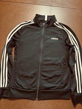 Adidas Athletic Track Jacket Youth Size Small 8/10 Black White Stripes