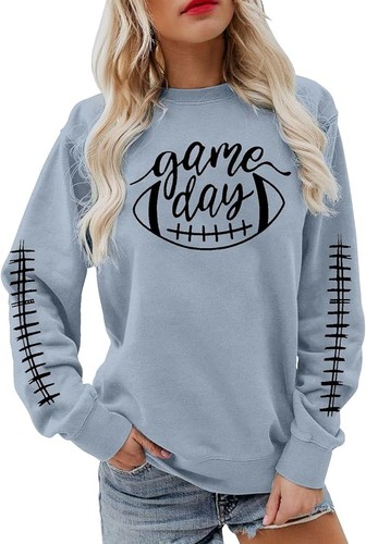 Felpa donna giornata di gioco calcio carina calcio stampa grafica pullover - Foto 9 di 13