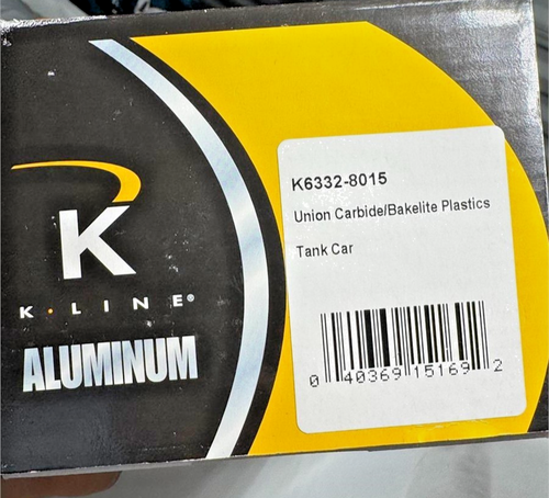 K-LINE O Scale Union Carbide/Bakelite Plastics Aluminum Tank Car K6332-8015 - Picture 8 of 9