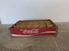 Vintage Coca Cola Glass Bottle Crate Wood Wooden 24 Red Divided 70's Soda Case