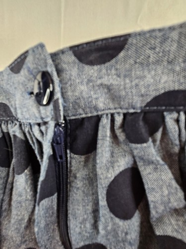 ModCloth Skirt Women's Size Medium Blue Polkadot A-Line Swing Flare M Retro - Picture 10 of 12