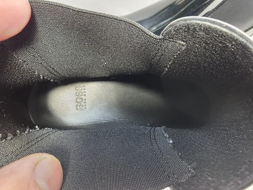 Hugo Boss Black Glossy Raidie Slip On Rain Boots Mens Italy - Size 42 EU/9 US - Picture 8 of 9