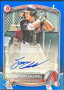 2025 BOWMAN SLADE CALDWELL 1ST BOWMAN BLUE PAPER AUTO #141/150 DIAMONDBACKS