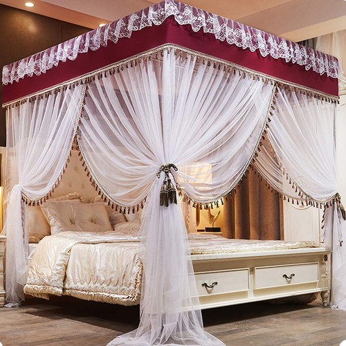 Princess 4 Corner Post Bed Canopy & Cute Mosquito Net for Girls Bed Adult Bed - Picture 2 of 9