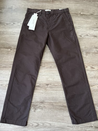 Zara Chino Pants Mens 31 x 30 Brown Straight Leg Nonstretch New - Picture 1 of 17