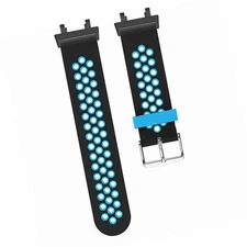 Soft Silicone Watch Wristband Accessory Pin Buckle Watch Wristband (Black Bl UTS