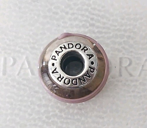 Original Pandora Armband Charm - Rosa Streifen Murano Glas Bead 925 ALE - Bild 4 von 6