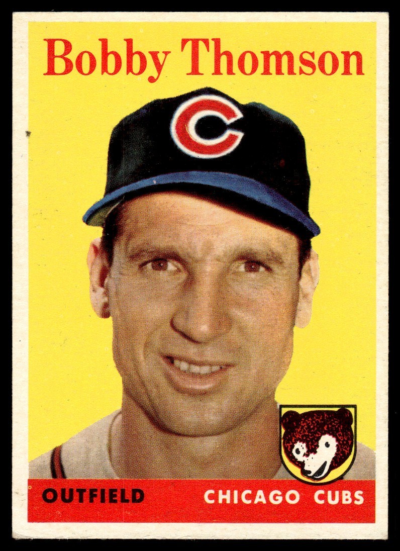 1958 Topps Baseball Card Bobby Thomson Chicago Cubs #430 EX+