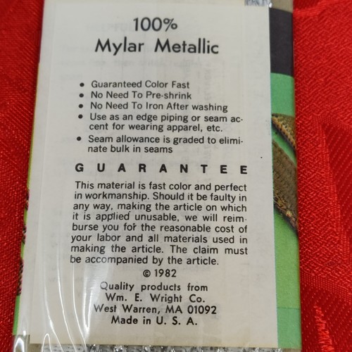 Wrights Vtg Lot Of 6 New NOS 2 1/2 Yards Silver Metallic Frezette Piping - Picture 3 of 7