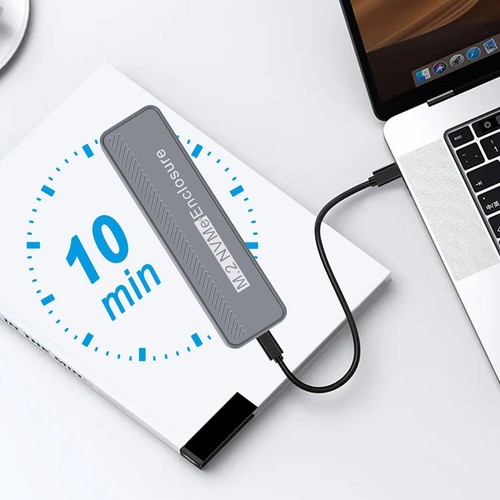 M.2 NVMe SSD-GehäUse USB 3.2 20 Gbit/S Typ-C SSD-GehäUse für 2230/2242/22609278 - Afbeelding 9 van 10