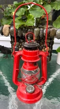 Red FeuerHand Sturmfest Lantern 175 W. Germany Super Baby Jena Glass 1175 1176