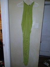 Fashion Nova 1xl lime green, sleeveless, ruched maxi dress