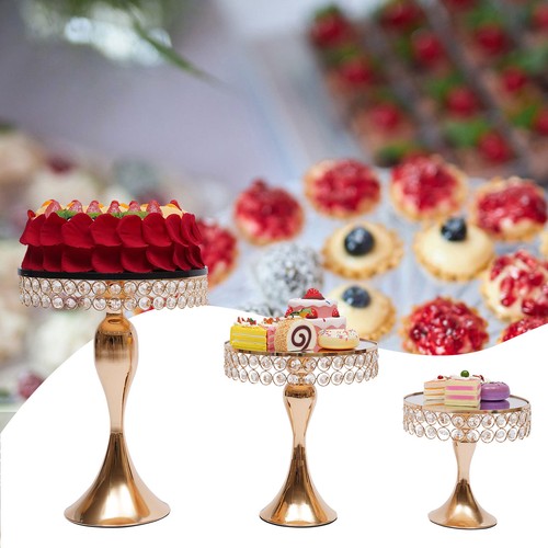 Soporte para Pasteles -Estilo Sirena Oro Francés -Juego de Tres Piezas con Acabado Espejo Dorado. - Imagen 23 de 24