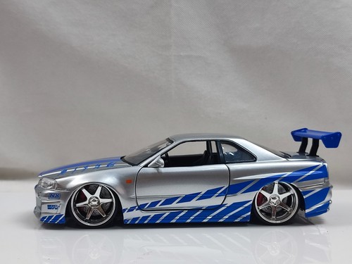 Jada 1/24 2002 Nissan Skyline R34 Gtr Iconic Fast Furious Sport Car Model - Picture 2 of 10