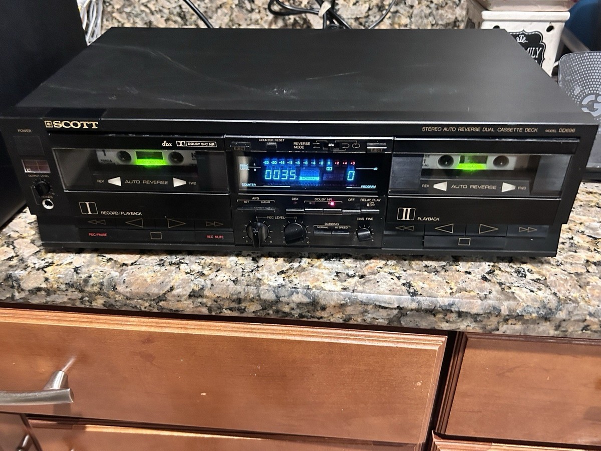Vintage Scott Dual Cassette Deck Tape Player Recorder DD696 Dolby