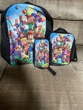 Boys Cartoon Backpack With Lunchbox And Pencil Holder