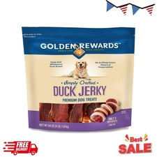 Golden Rewards Duck Flavor Premium Dry Jerky Treats for All Dogs, 64 oz
