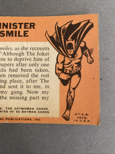 Vtg 1966 National Periodical Topps #27 Sinister Smile Cat Woman Card Bat Man Dc - Picture 8 of 9