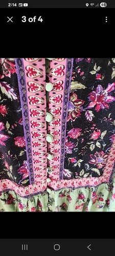 WOMAN WITHIN Campesino Boho Top Cottagecore Playa Floral Abotonado Luz Talla 18/20 - Imagen 5 de 7