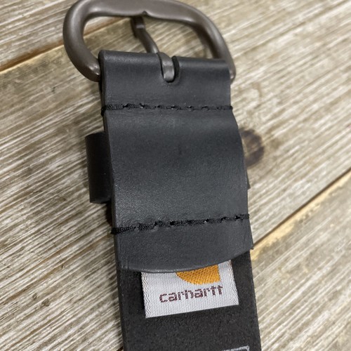 Cinturón de cuero de grano completo negro Carhartt para hombre talla mediana WB5517-W - Imagen 3 de 5