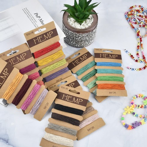 32 Colors 160 Yards Hemp Cord String for Jewelry Making, Multi-Color Flax Str... - Foto 6 di 7