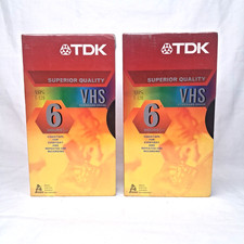 TDK 2-Pack T-120 Blank VHS Superior Reliability 6HR Tapes NEW FACTORY SEALED