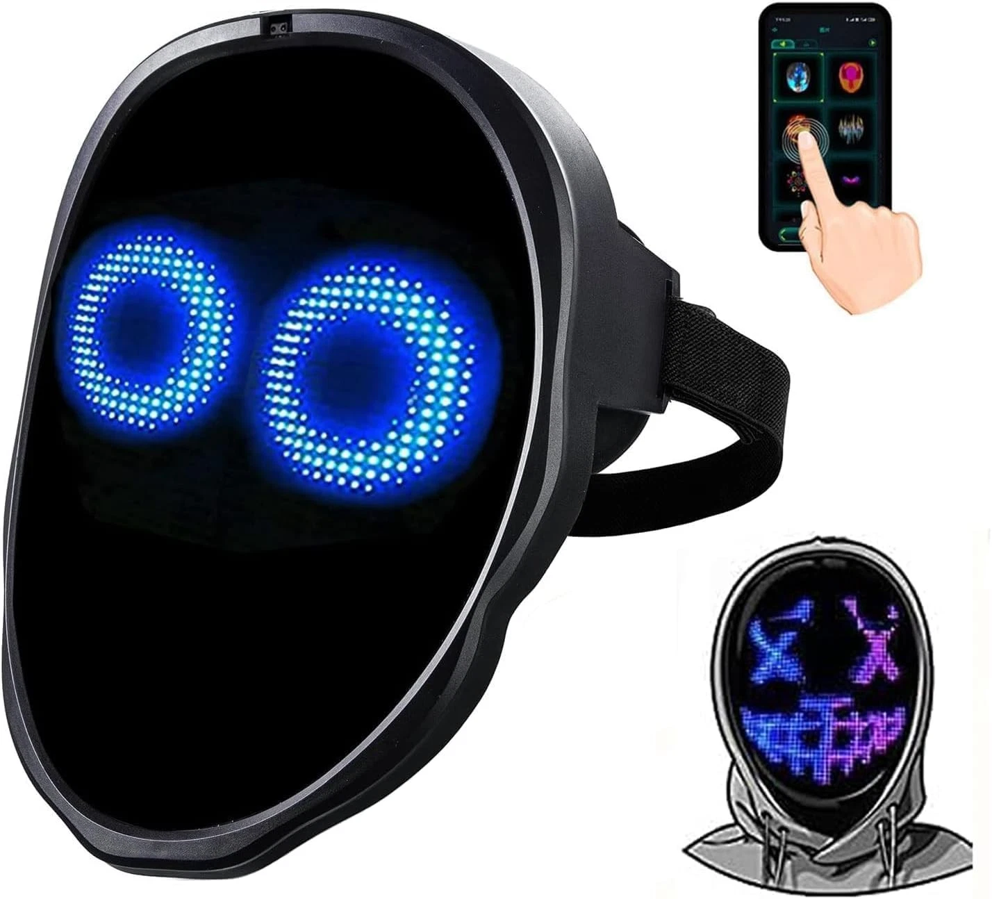 Funle Led Mask Face Transforming, App-controlled Light Up Mask With Gesture