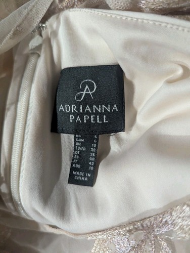 Mini Vestido Para Mujer Adrianna Papell Transparente Floral Bordado Superpuesto Beige Talla 6 - Imagen 18 de 20