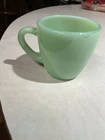 1 Fire King Oven Ware Jadeite Thick Green Glass Vintage Coffee Cup C Handle